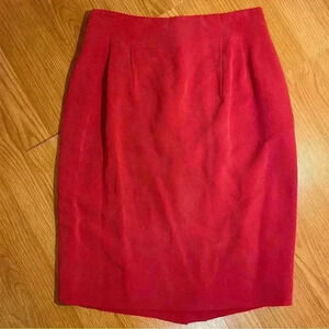 Dana Buchman size 14 100% silk pink pencil skirt w pockets business work attire